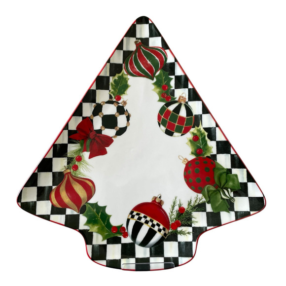NEW Mackenzie Childs Deck the Halls Tree Serving Platter - Picture 8 of 9